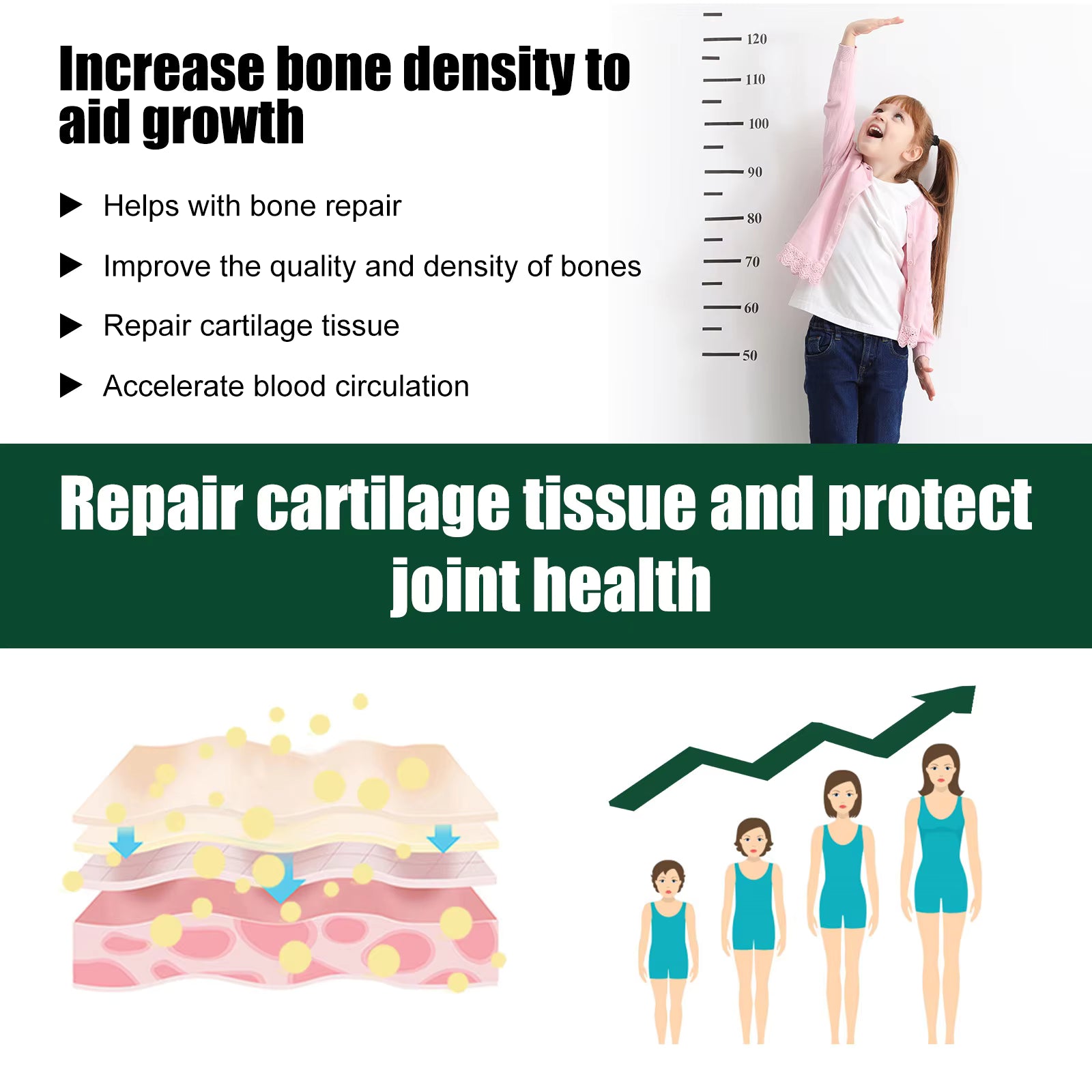 Height Booster Drops 30ml – Natural Growth Support Formula – Improve Height Potential & Bone Strength