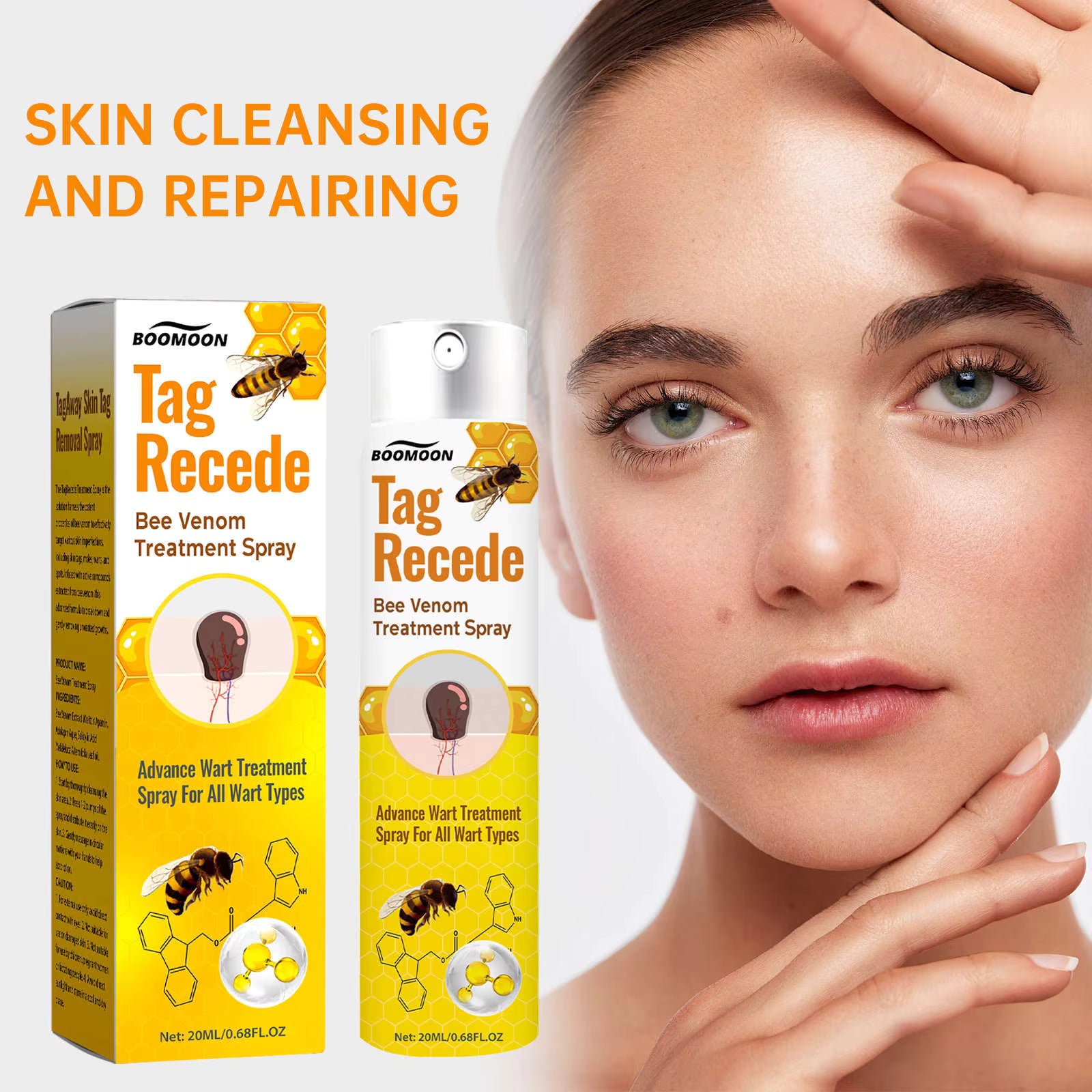Tag Recede Bee Venom Repair Spray – Advanced Skin Repair & Tag Care Formula – Fast Absorbing Spray