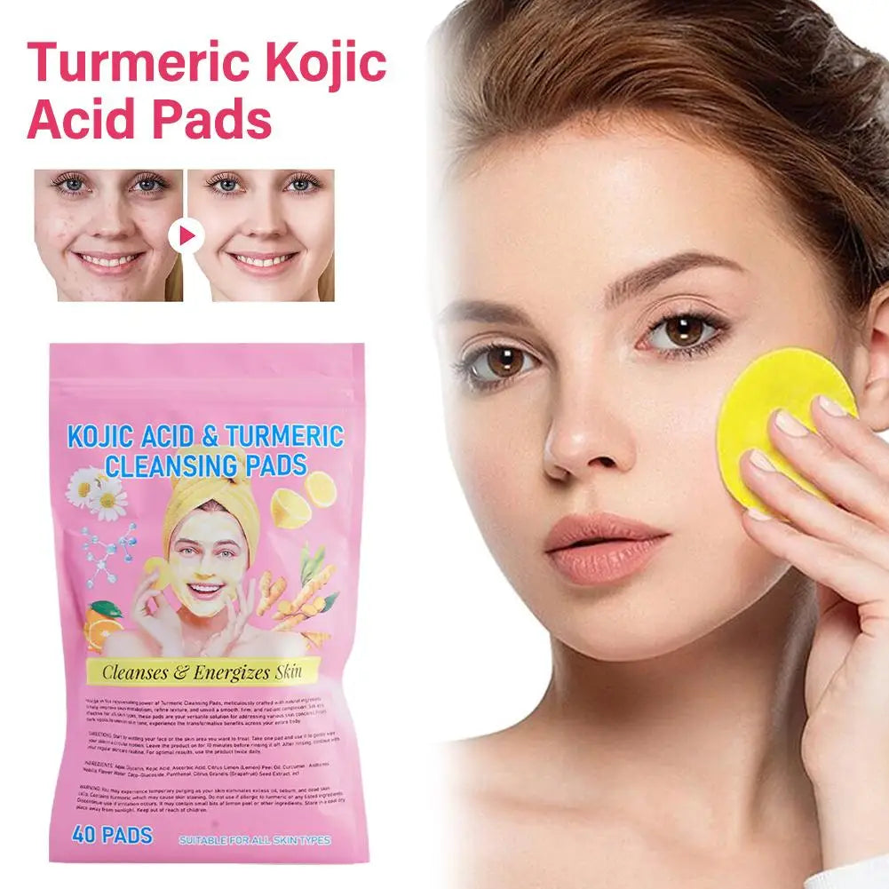 Turmeric Acid Cleaning Pads – Deep Clean & Exfoliating Skin Care Pads – Brighten, Smooth & Revive Skin
