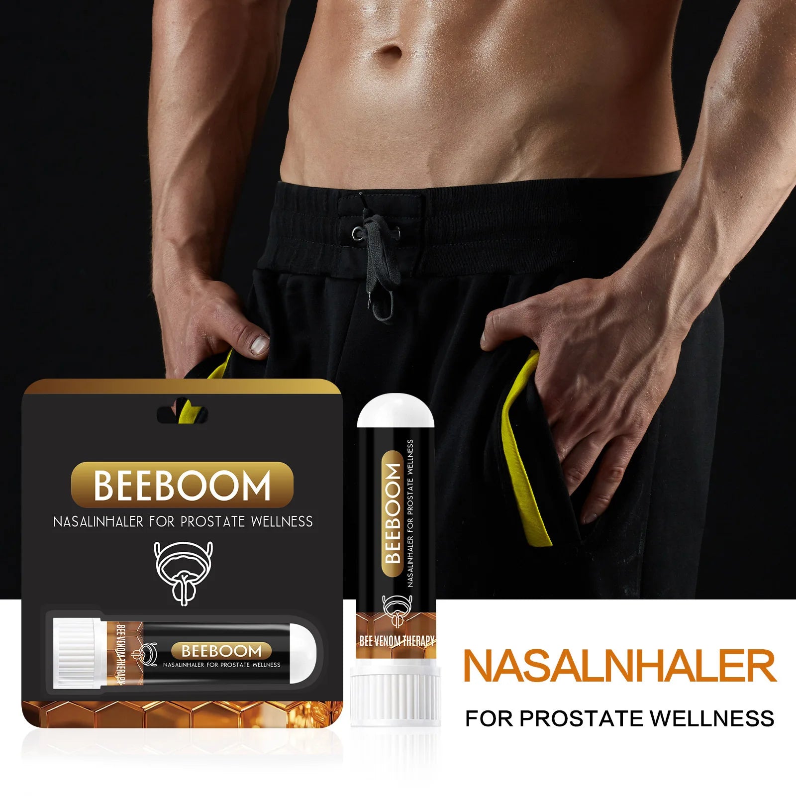 Oveallgo BeeBoom Nasal Inhaler – Natural Wellness Support for Men – Refreshing Herbal Inhaler