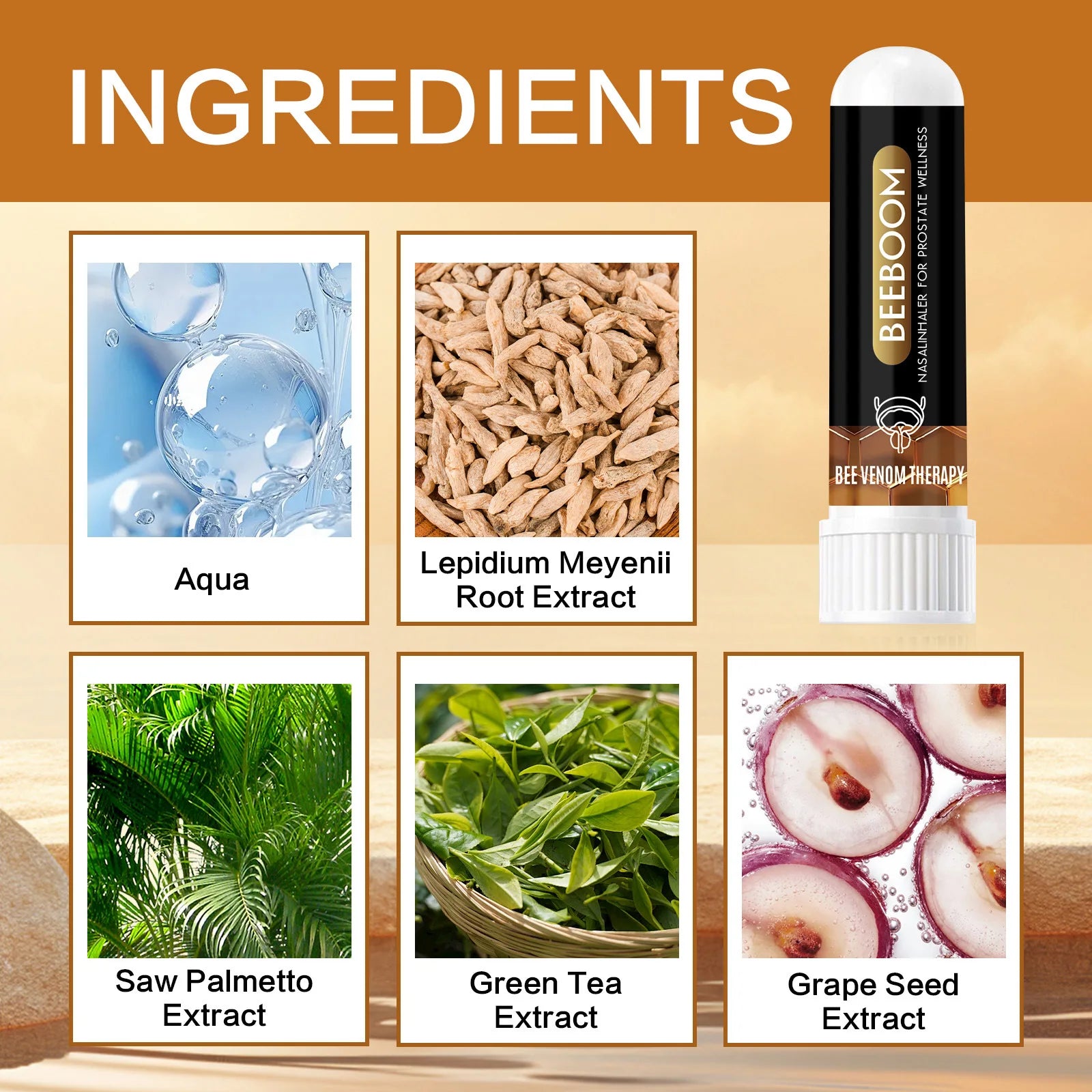 Oveallgo BeeBoom Nasal Inhaler – Natural Wellness Support for Men – Refreshing Herbal Inhaler