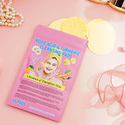 Turmeric Acid Cleaning Pads – Deep Clean & Exfoliating Skin Care Pads – Brighten, Smooth & Revive Skin