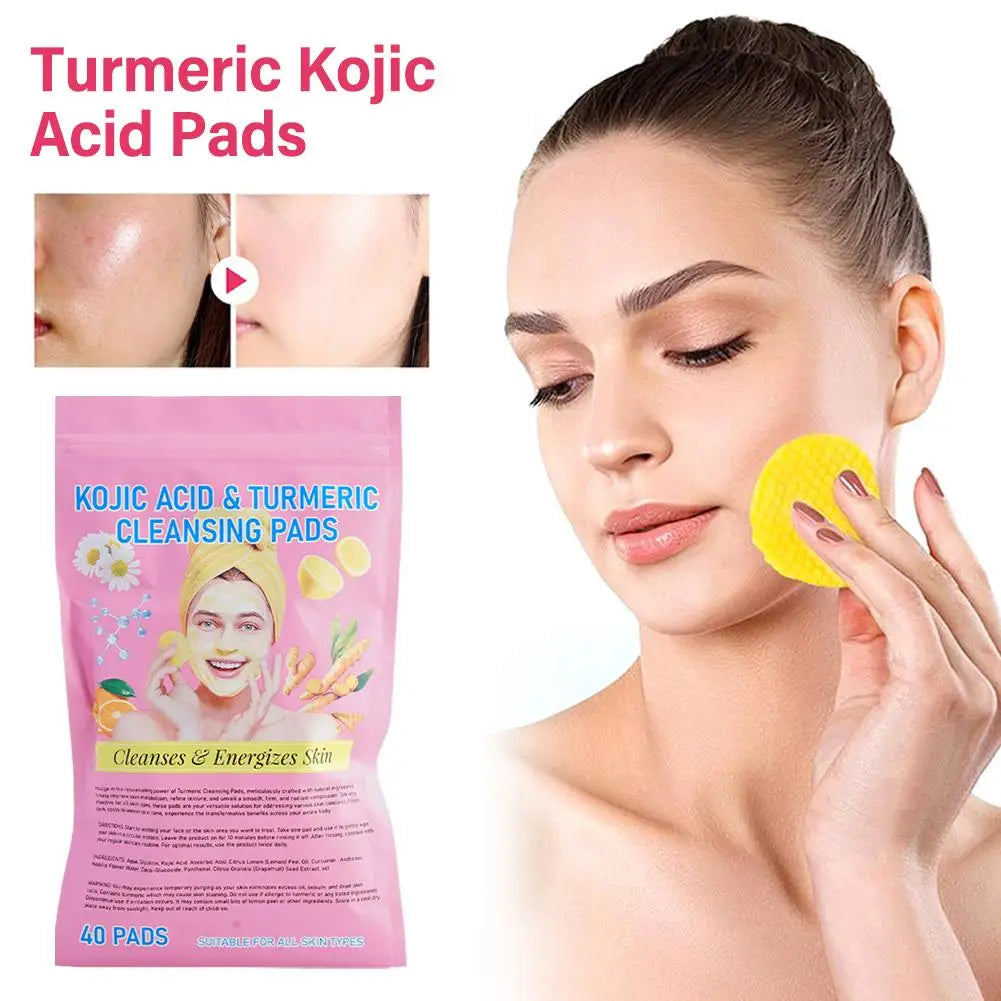 Turmeric Acid Cleaning Pads – Deep Clean & Exfoliating Skin Care Pads – Brighten, Smooth & Revive Skin