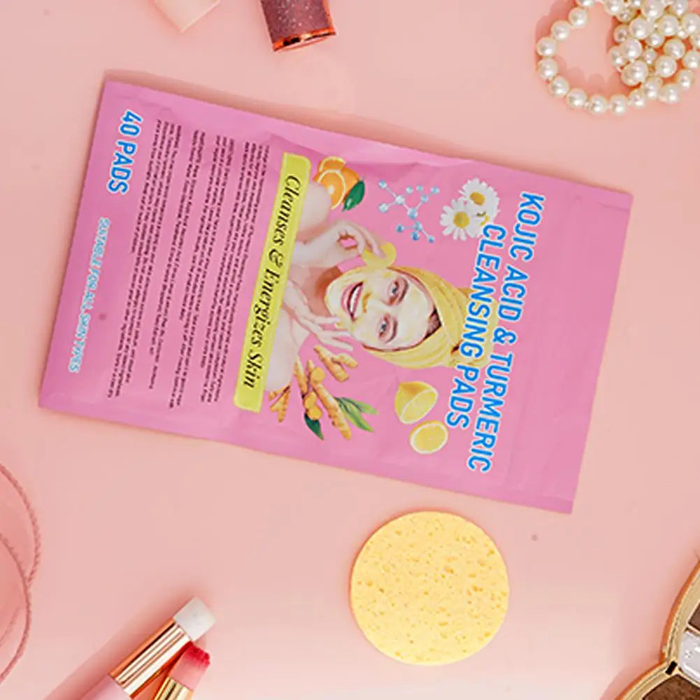 Turmeric Acid Cleaning Pads – Deep Clean & Exfoliating Skin Care Pads – Brighten, Smooth & Revive Skin