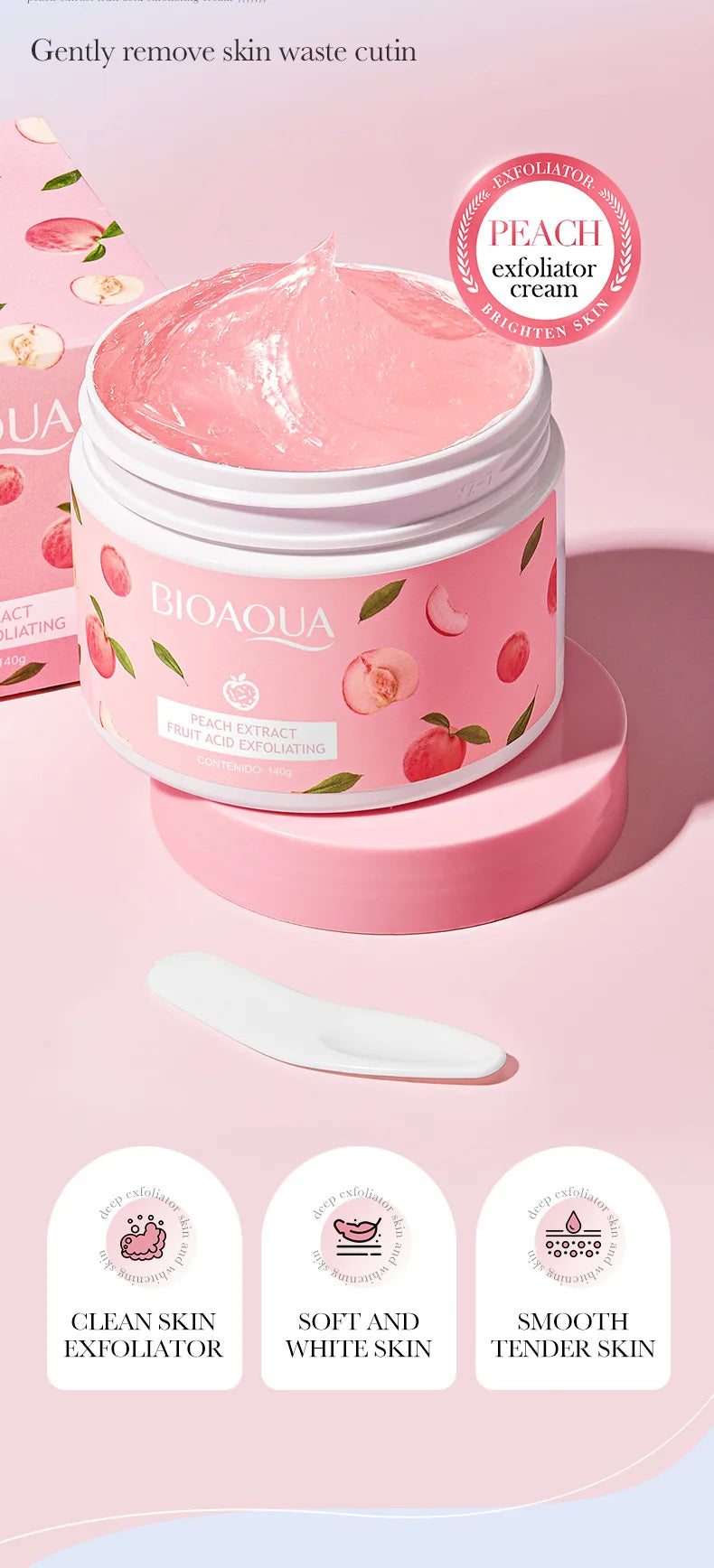 Bioaqua Body Sugar Scrub – Exfoliating Skin Softener with Natural Sugar & Moisturizing Formula – Smooth & Glowing Skin