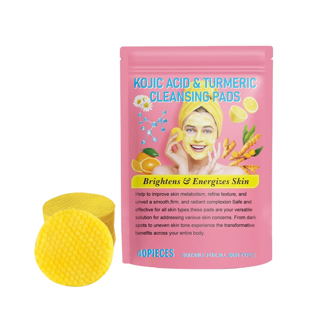 Turmeric Acid Cleaning Pads – Deep Clean & Exfoliating Skin Care Pads – Brighten, Smooth & Revive Skin